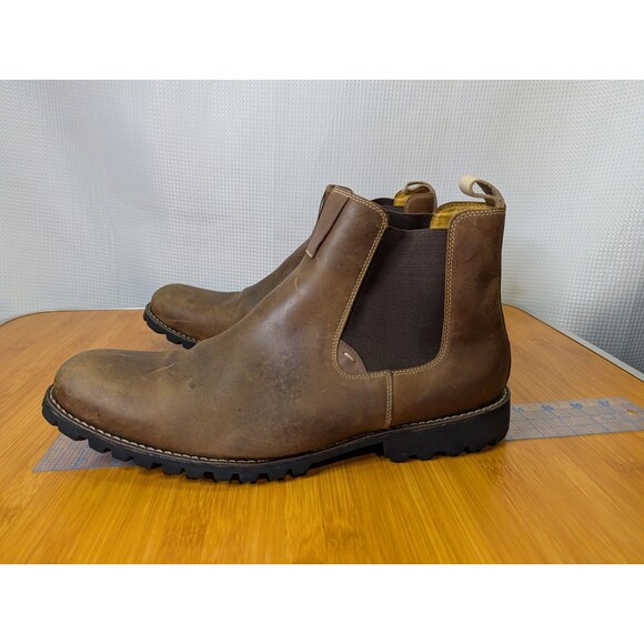Sandro Moscoloni Men\'s Boots Size 12 EU 46 Brown Pull-on Chelsea Leather (Z12) main image 7